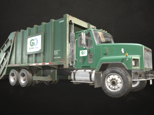 Classic Garbage Truck - Low Poly 3D-Modell