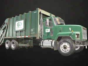 Classic Garbage Truck - Low Poly 3D Model