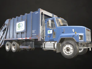 Classic Garbage Truck - Low Poly 3D Model