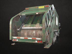Classic Garbage Truck - Low Poly 3D-Modell