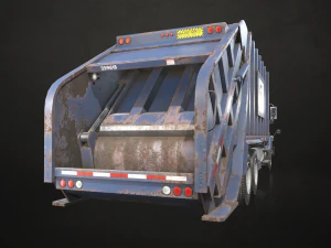 Classic Garbage Truck - Low Poly 3D Model