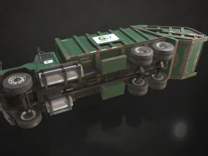 Classic Garbage Truck - Low Poly 3D Model