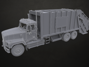 Classic Garbage Truck - Low Poly 3D-Modell