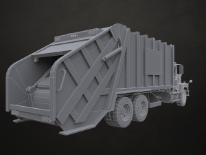 Classic Garbage Truck - Low Poly 3D-Modell