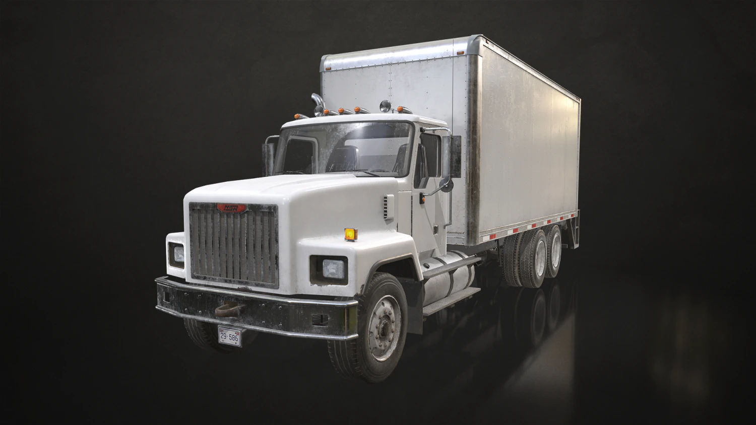 Classic Cargo Truck - Low Poly 3D Model .c4d .max .obj .3ds .fbx .stl .blend 