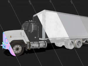 Classic Cargo Truck - Low Poly 3D Model
