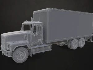 Classic Cargo Truck - Low Poly 3D Model