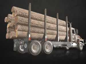 Classic Logging Truck - Low Poly 3D-Modell