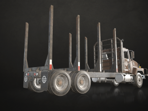 Classic Logging Truck - Low Poly 3D-Modell