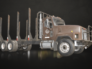 Classic Logging Truck - Low Poly 3D-Modell