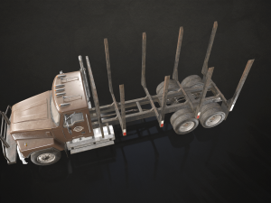 Classic Logging Truck - Low Poly 3D-Modell