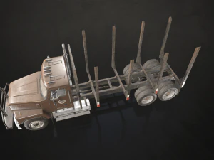 Classic Logging Truck - Low Poly 3D Model