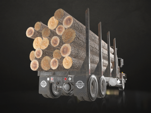 Classic Logging Truck - Low Poly 3D-Modell