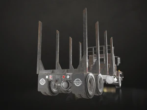 Classic Logging Truck - Low Poly 3D Model