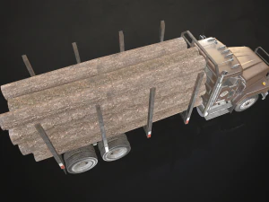 Classic Logging Truck - Low Poly 3D Model