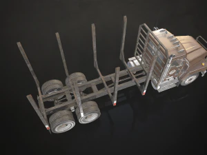 Classic Logging Truck - Low Poly 3D Model