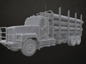 Classic Logging Truck - Low Poly 3D-Modell