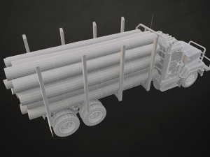 Classic Logging Truck - Low Poly 3D-Modell