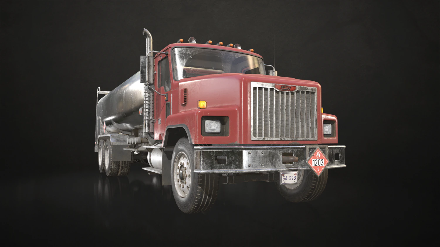Classic Fuel Truck - Low Poly 3D Model .c4d .max .obj .3ds .fbx .stl .blend