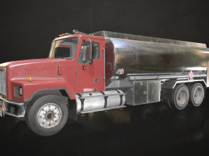Classic Fuel Truck - Low Poly Modello 3D