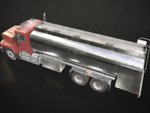 Classic Fuel Truck - Low Poly Modello 3D