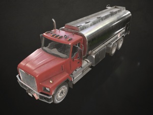 Classic Fuel Truck - Low Poly Modello 3D