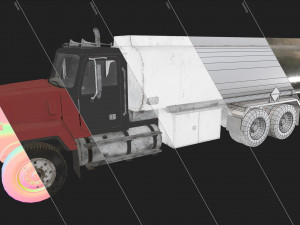 Classic Fuel Truck - Low Poly Modello 3D