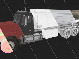 Classic Fuel Truck - Low Poly 3D Model