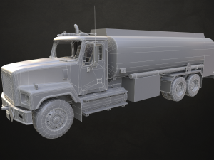 Classic Fuel Truck - Low Poly Modello 3D