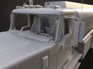 Classic Fuel Truck - Low Poly Modello 3D