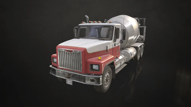 Классический автобетоносмеситель &mdash; низкополигональная 3D Модель .c4d .max .obj .3ds .fbx .stl .blend 