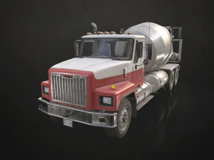 Классический автобетоносмеситель &mdash; низкополигональная 3D Модель