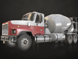 Classic Mixer Truck - Low Poly Model 3D