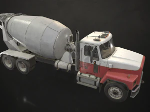 Классический автобетоносмеситель &mdash; низкополигональная 3D Модель