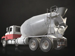 Классический автобетоносмеситель &mdash; низкополигональная 3D Модель