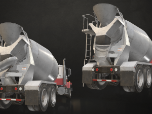Classic Mixer Truck - Low Poly Model 3D
