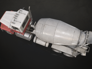 Classic Mixer Truck - Low Poly Model 3D
