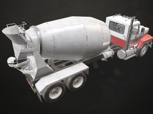 Classic Mixer Truck - Low Poly Model 3D