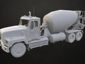 Классический автобетоносмеситель &mdash; низкополигональная 3D Модель