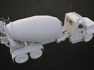 Classic Mixer Truck - Low Poly Model 3D