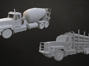 Classic Truck Collection - Low Poly Model 3D