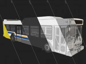 City Bus - Low Poly 3D Model