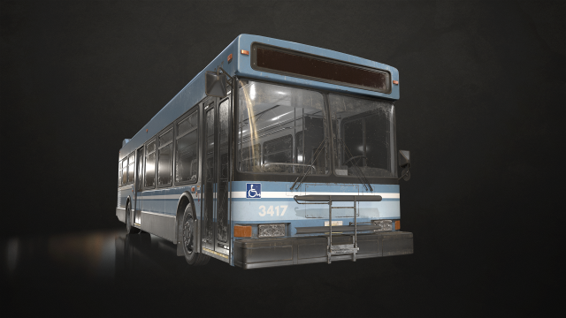 City Bus V2 - Low Poly 3D Модель .c4d .max .obj .3ds .fbx .stl .blend 