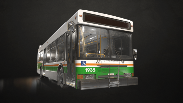 City Bus V3 - Low Poly 3D Model .c4d .max .obj .3ds .fbx .stl .blend 