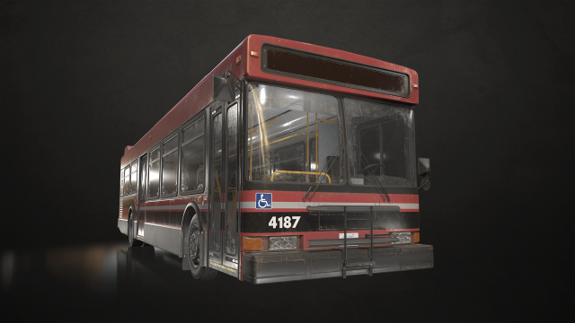 City Bus V4 - Low Poly 3D Model .c4d .max .obj .3ds .fbx .stl .blend 