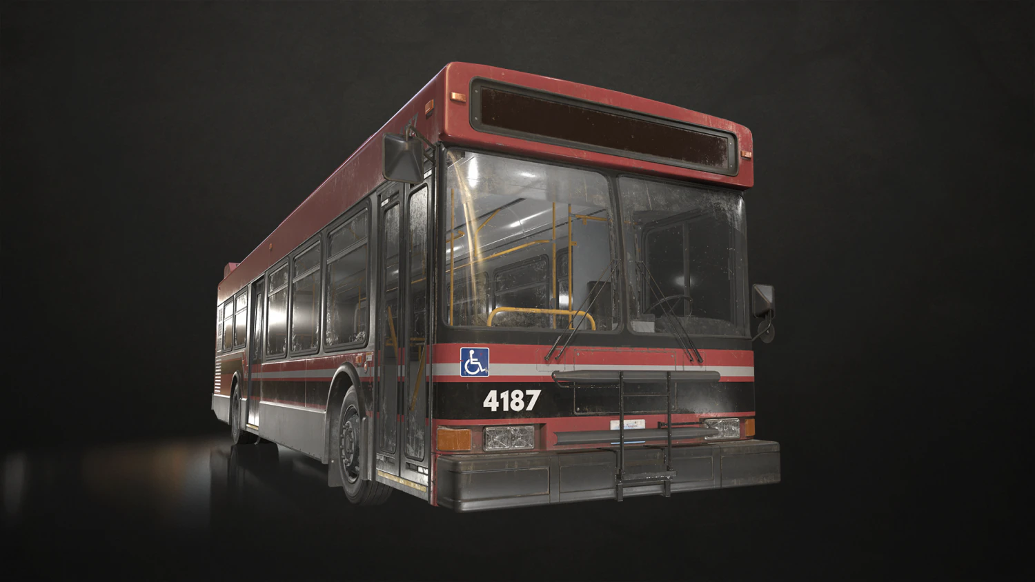 City Bus V4 - Low Poly 3D Model .c4d .max .obj .3ds .fbx .stl .blend