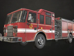 Fire Truck - Low Poly 3D Model
