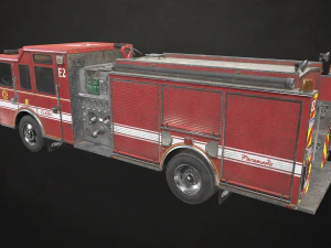 Fire Truck - Low Poly 3D Model