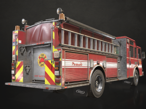 Fire Truck - Low Poly 3D Модель