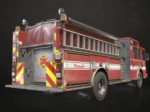 Fire Truck - Low Poly 3D Model